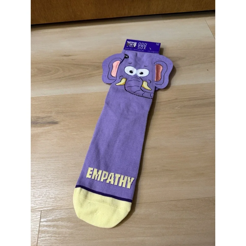VeeFriends 3D Socks: Empathy Elephant Size 8-12 Purple Vee Friends Odd Sox Ears